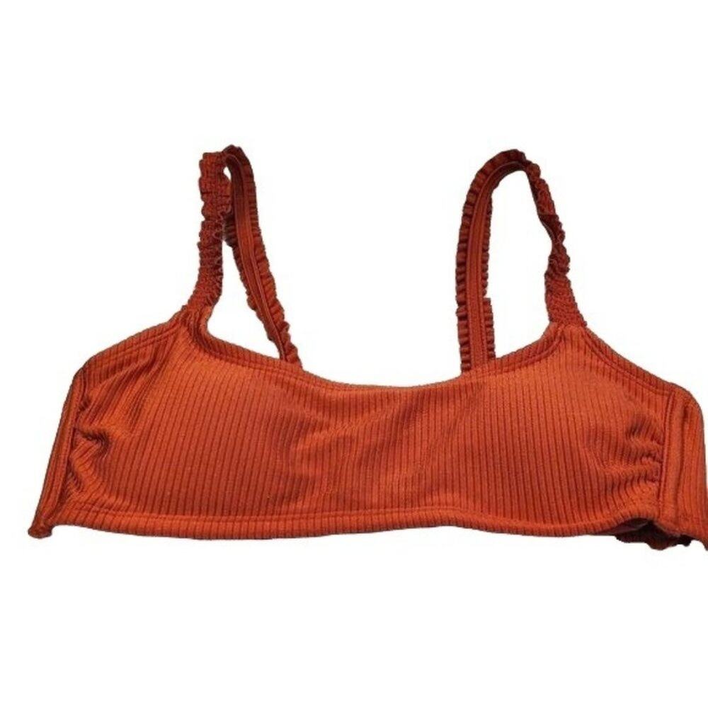 Xhilaration Bikini Top Ribbed Rust Color Bathing suit Size Small NEW